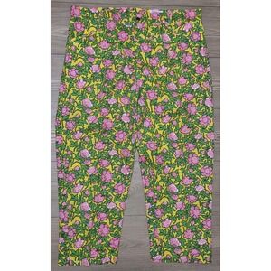 Lilly Pulitzer Vintage Pants Mens Stuff Palm Beach Size 38x24 Green Pink Floral